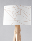 White Drum Lampshade, Rose Gold Line Design Shade for Table, Floor or Ceiling Pendant Light