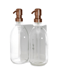 White Double Wall Mounted Soap Dispenser