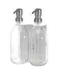 White Double Wall Mounted Soap Dispenser