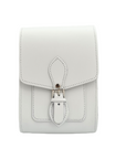 Handmade Leather Festival Phone Bag - White