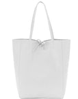 White Pebbled Leather Tote Shopper - Brix + Bailey