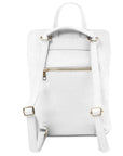 White Leather Pocket Backpack - Versatile & Stylish Essential by Sostter at brixbailey.com