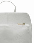 White Leather Pocket Backpack – Stylish & Convertible by Sostter at brixbailey.com