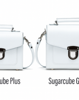 Handmade Leather Sugarcube Handbag - White