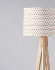 White Drum Lampshade, Copper Line Design Shade for Table, Floor or Ceiling Pendant Light