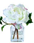 Real Touch Peony Arrangement in Glass Vase - 8"