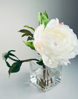 Real Touch Peony Arrangement in Glass Vase - 8"