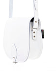Handmade Leather Saddle Bag - White