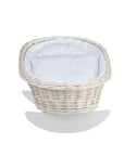 Light Wicker Rocking Cradle with White Bedding