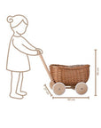 Eco Friendly Wicker Toy Trailer for Children