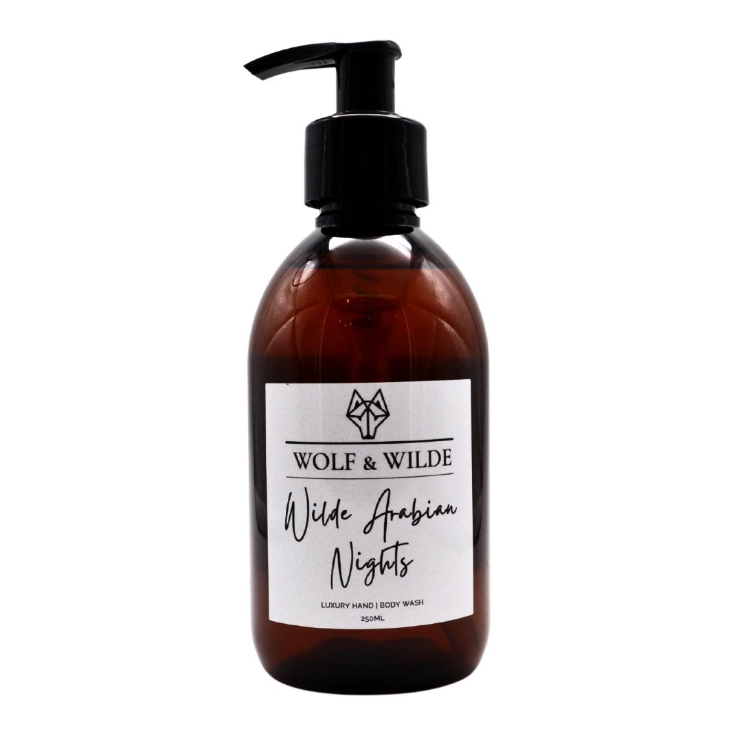 Luxury Wilde Arabian Nights 2 in 1 Liquid Soap, Hand and Body Wash, Premium Exotic Spice Scent, Vegan, Cruelty-Free, 250ML by Wolf & Wilde at brixbailey.com