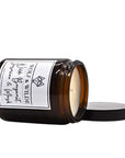 Luxury handmade UK candle with bergamot jasmine musk scent, premium natural wood wax, aromatic blend top middle base notes by Wolf & Wilde at brixbailey.com
