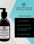 Luxury Wilde Cucumber Ginger Mint 2 in 1 Liquid Soap, Hand Body Wash, Green Floral Musk Scent, Vegan Cruelty-Free, 250ml by Wolf & Wilde at brixbailey.com