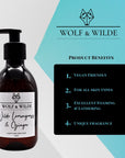 Luxury Wilde Lemongrass Ginger 2 in 1 Liquid Soap, Hand Body Wash, Vegan Cruelty-Free, 250ml by Wolf & Wilde at brixbailey.com