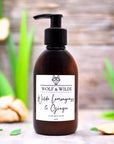 Luxury Wilde Lemongrass and Ginger Body Lotion, 250ml, premium vegan skincare with zesty citrus and warm spice fragrance, nourishing hydration, cruelty-free by Wolf & Wilde at brixbailey.com