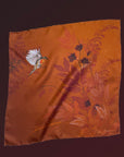 Rust floral Silk Pocket Square and Bow tie in 'Ember' robin print
