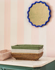 Wiltshire Long Rattan Basket in Pink