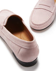 Women's Penny Loafers Leather Sole, ice pink suede