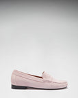 Women's Penny Loafers Leather Sole, ice pink suede