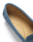 Women's Penny Driving Loafers Full Rubber Sole, teal suede
