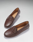 Women's Penny Driving Loafers, brown leather
