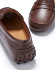 Women's Penny Driving Loafers, brown leather