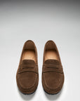 Women's Tyre Sole Penny Loafers, brown suede