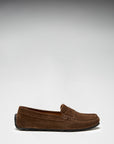 Women's Tyre Sole Penny Loafers, brown suede