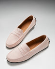Women's Tyre Sole Penny Loafers, ice pink suede