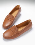 Women's Penny Driving Loafers, tan leather