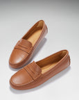 Women's Penny Driving Loafers, tan leather