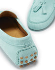 Women's Tasselled Driving Loafers, aqua suede