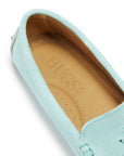 Women's Tasselled Driving Loafers, aqua suede