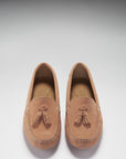 Women's Tasselled Driving Loafers, peach suede