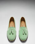 Women's Tasselled Espadrilles, lagoon green suede