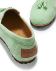 Women's Tasselled Espadrilles, lagoon green suede