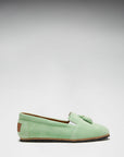Women's Tasselled Espadrilles, lagoon green suede