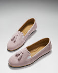 Women's Tasselled Espadrilles, powder pink suede