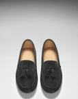 Women's Tasselled Driving Loafers, black suede
