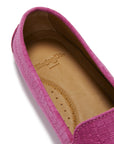 Women's Tasselled Driving Loafers, pink embossed suede
