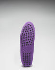 Women's Tasselled Driving Loafers, purple embossed suede
