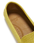 Women's Tasselled Driving Loafers, yellow embossed suede