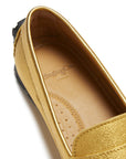 Women's Tyre Sole Penny Loafers, yellow gold leather