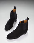 Women's Black Suede Chelsea Boots, Welted Leather Sole