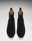 Women's Black Suede Chelsea Boots, Welted Leather Sole