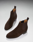 Women's Brown Suede Chelsea Boots, Welted Leather Sole