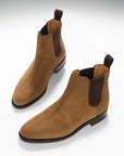 Women's Tobacco Suede Chelsea Boots, Welted Leather Sole