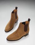Women's Tobacco Suede Chelsea Boots, Welted Leather Sole