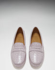 Women's Penny Driving Loafers, lilac croc print patent leather