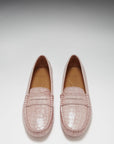 Women's Penny Driving Loafers, powder pink print patent leather